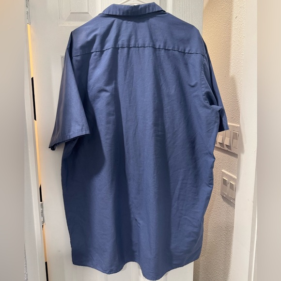 4/$15 RED KAP Industrial Work Blue Button Down Short Sleeve Shirt - Picture 3 of 4